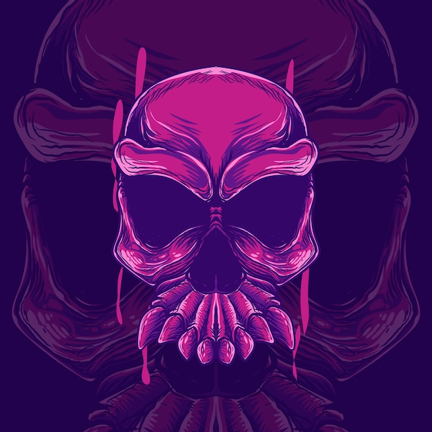 red skull bleeding artwork illuatration