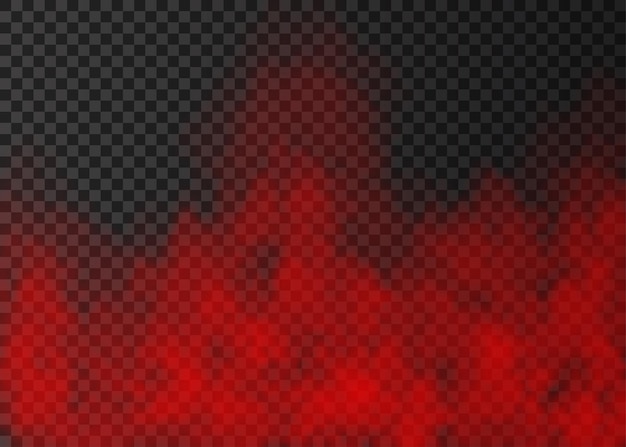 Vector red smoke  isolated on transparent background  steam special effect