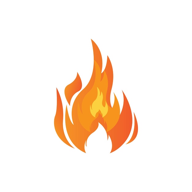 Red smoldering fire icon vector logo classic retro design