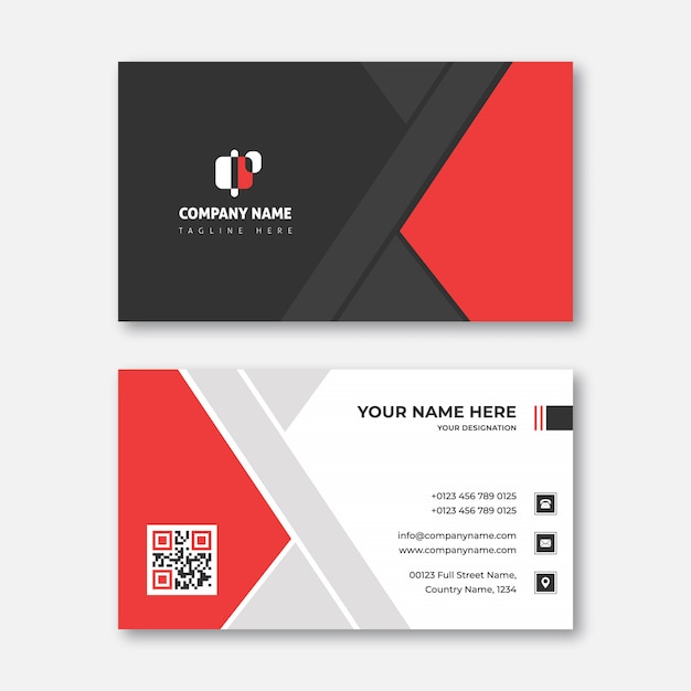 Red and smooth black corporate business card