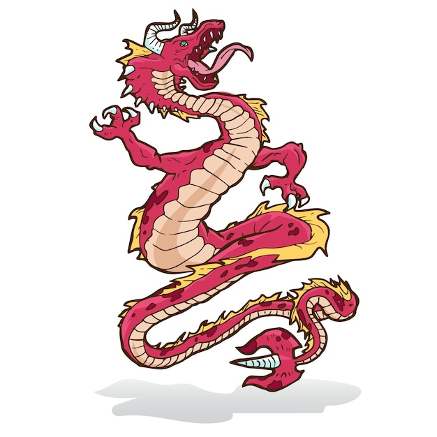 Red Snake Dragon Beast Monster Illustration