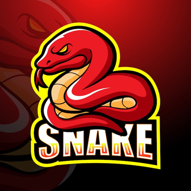 Red snake mascot esport illustration