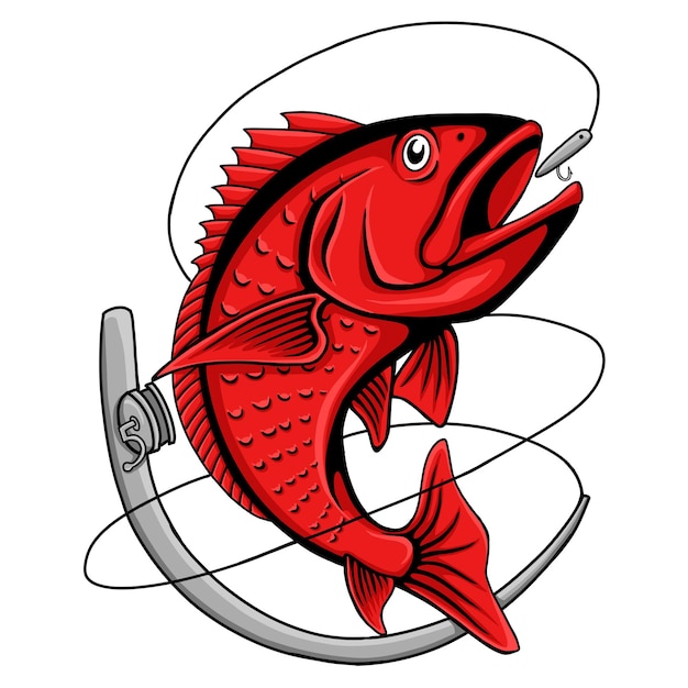 Vector red snapper fish