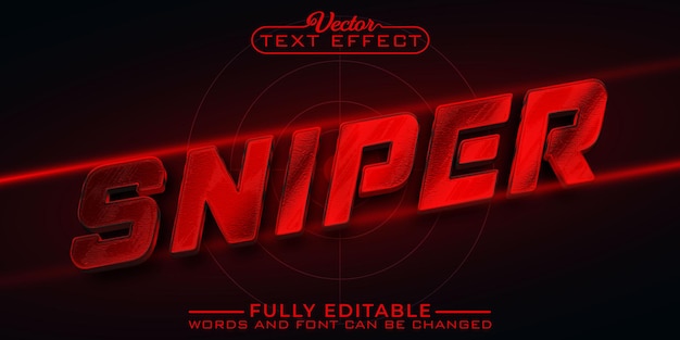 Red Sniper Vector Editable Text Effect Template