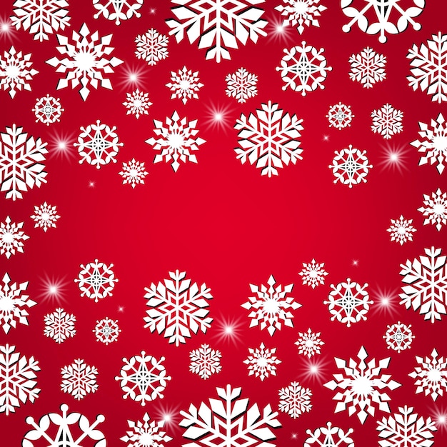 Red snowflake background