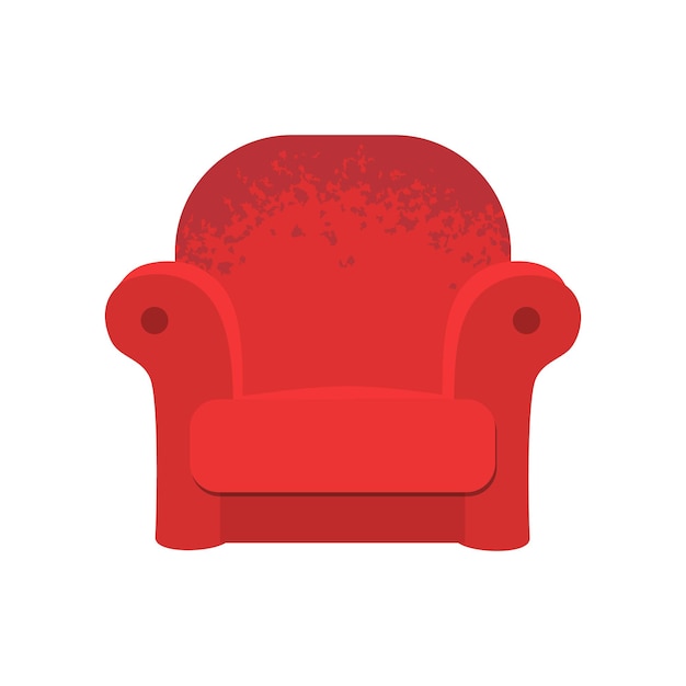 Красное мягкое кресло. векторная иллюстрация ретро диван, интерьерная  мебель. старый уютный диван-кресло. | Премиум векторы