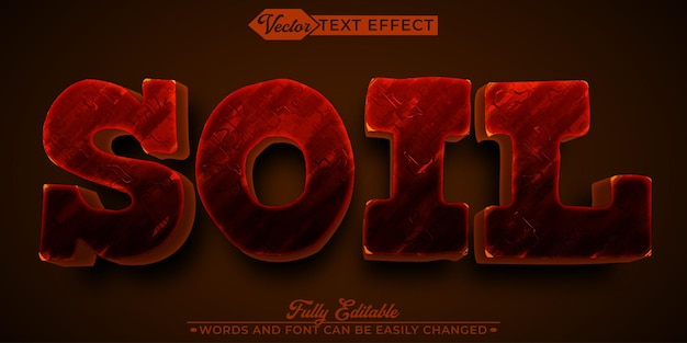 red soil vector editable text effect template