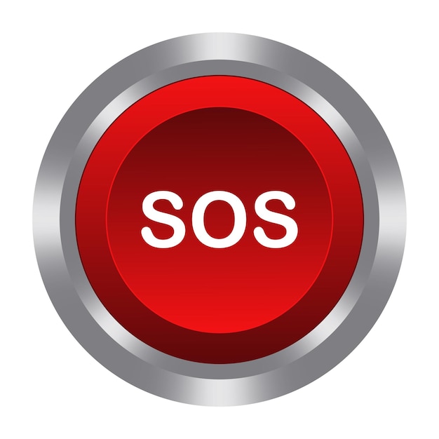 Red Sos button line icon Sleek responsive userfriendly interactive digital interface web development Vector linear icon for business and advertising