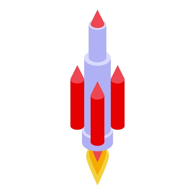 赤い宇宙ロケットの打ち上げと火と煙の痕跡