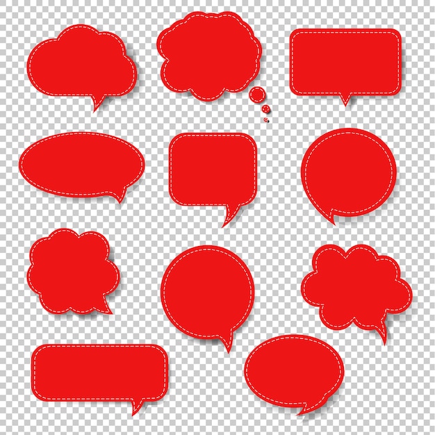 Red Speech Bubble Set geïsoleerd