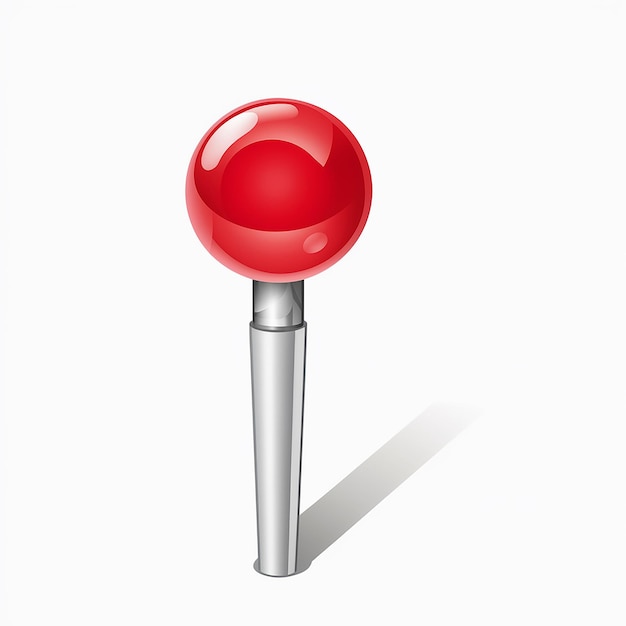벡터 red sphere on silver stand illustration of glossy object on cylindrical base