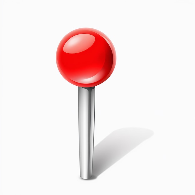 Vector red sphere on silver stand illustration of glossy object on cylindrical base