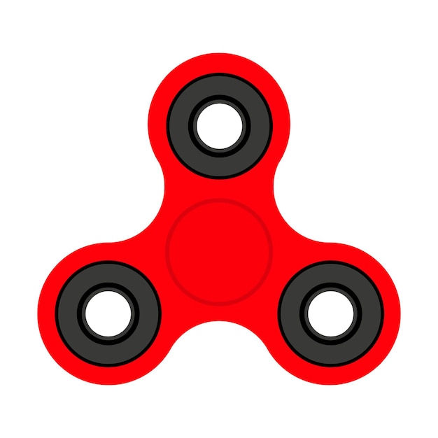 Red spinner toy for stress removal flat design vector