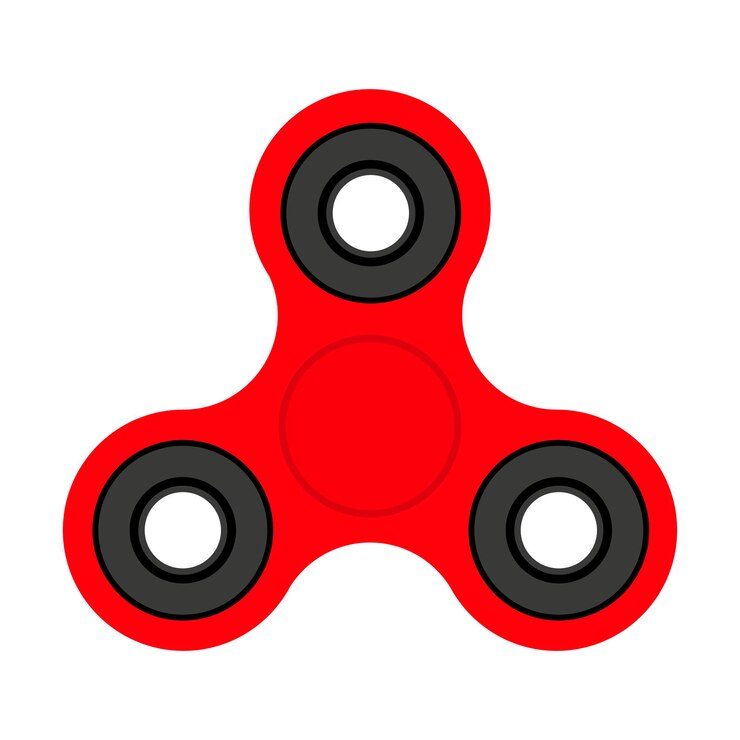 Vector red spinner toy for stress removal flat design vector