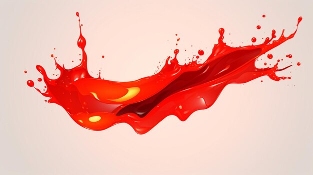 Vector a red splash of water with a yellow and orange design