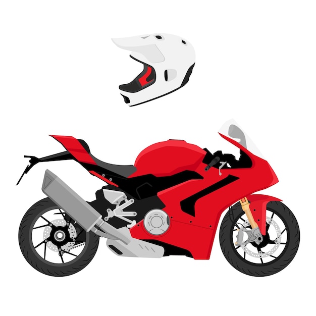 Red sport bike motorcycle