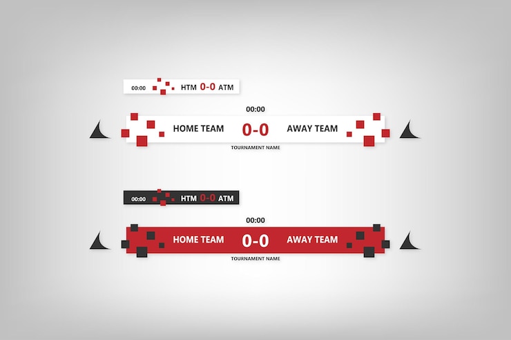 Vector red sports banner for sports broadcasts tournament program tv match games