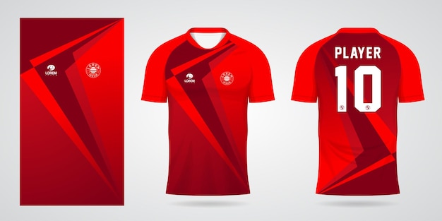 Red sports shirt jersey design template