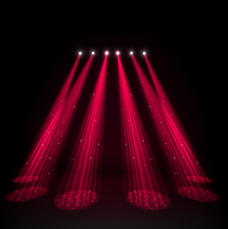 Vector red spotlights on dark background