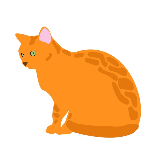 Red spotted cat on a white background. Vector illustration for design