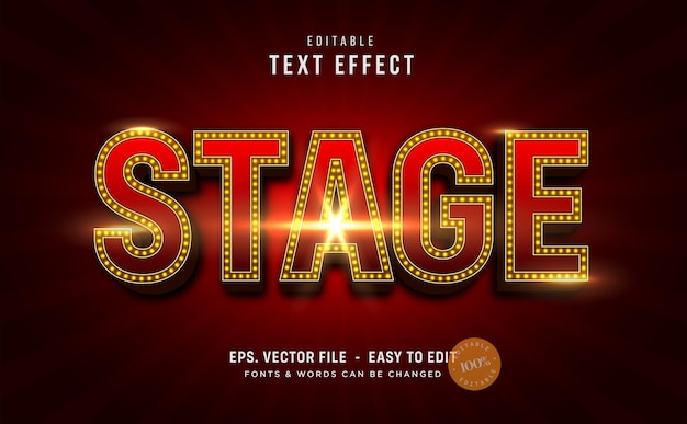 Red stage events editable text effect