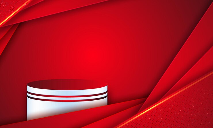 Vector red stage podium background