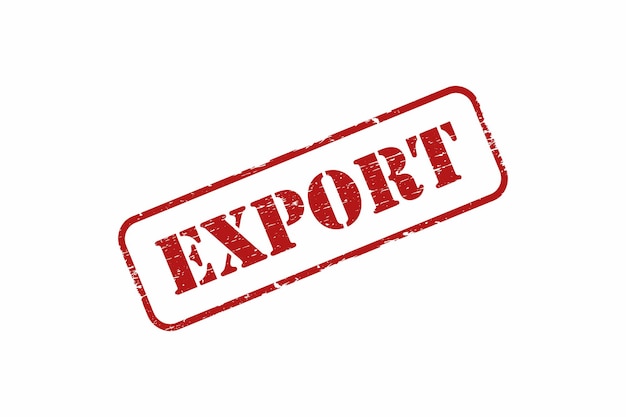 Red stamp with the word export on it