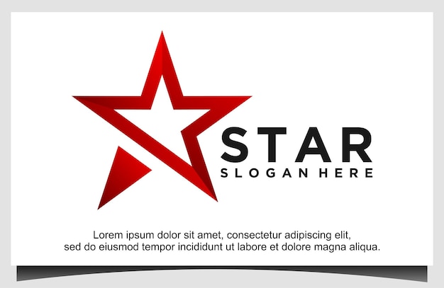 red star abstract logo design template