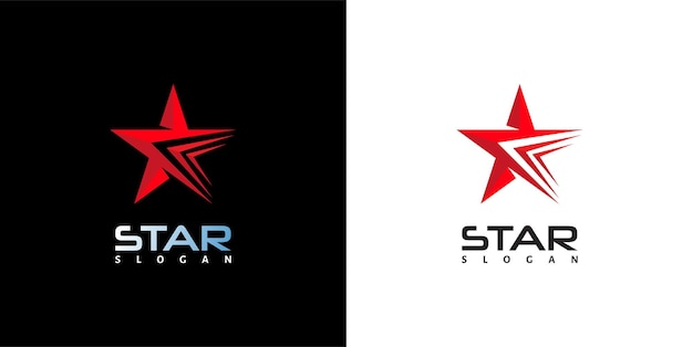 Red star design logo template