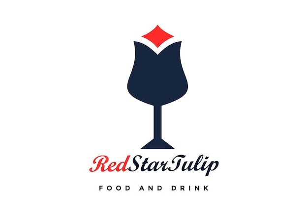 レストラン、カフェなどに適した赤い星のロゴ