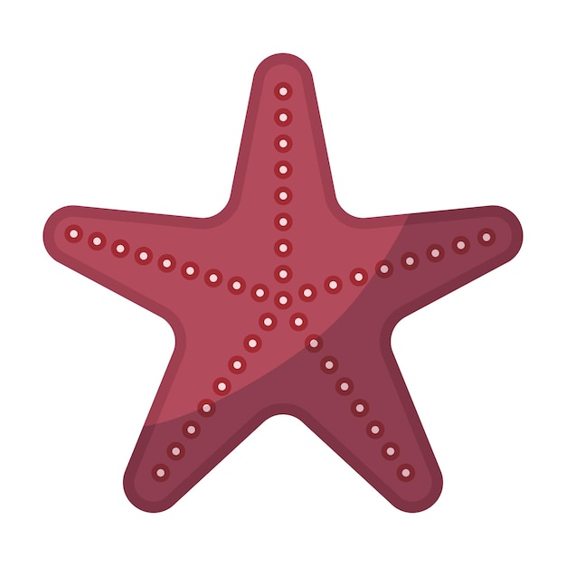 Red starfish on a white background