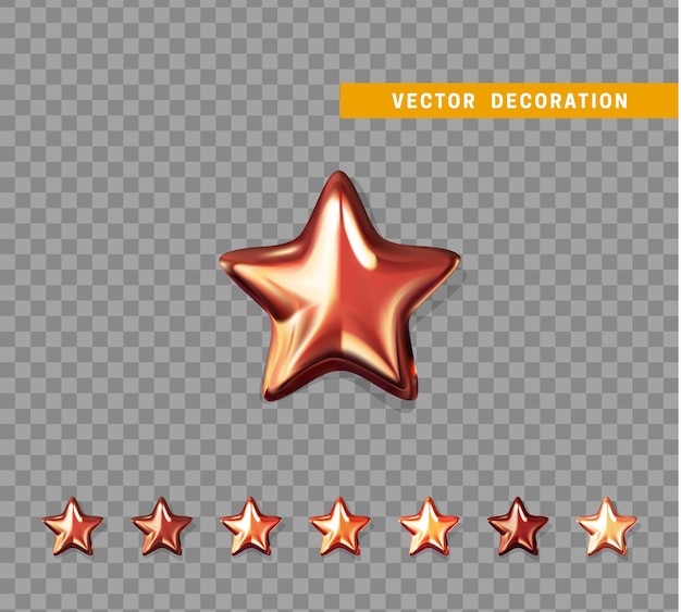 Red stars isolated on transparent background. vector illustration,