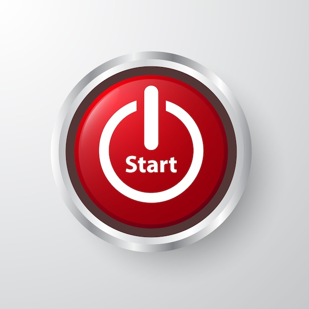 Vector red start 3d design icon