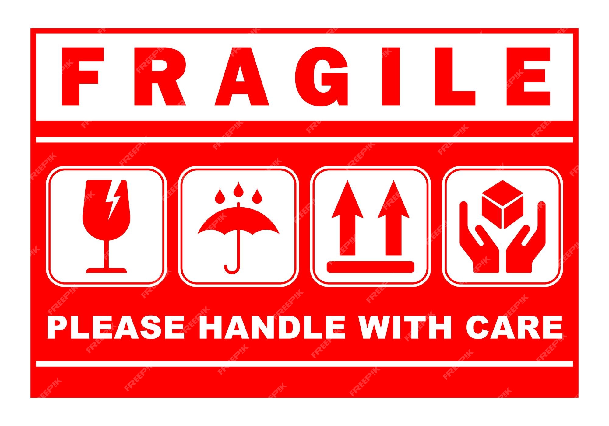 Handle With Care Hd Transparent, Fragile Please Handle With Care Red White  Color, Fragile, Handle With Care, Sticker PNG Image For Free Download