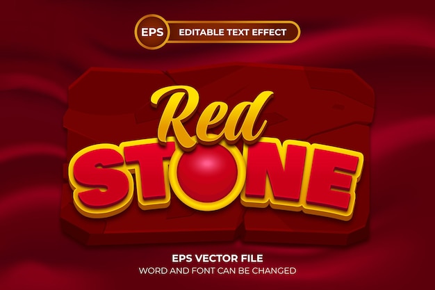 Red stone editable text effect