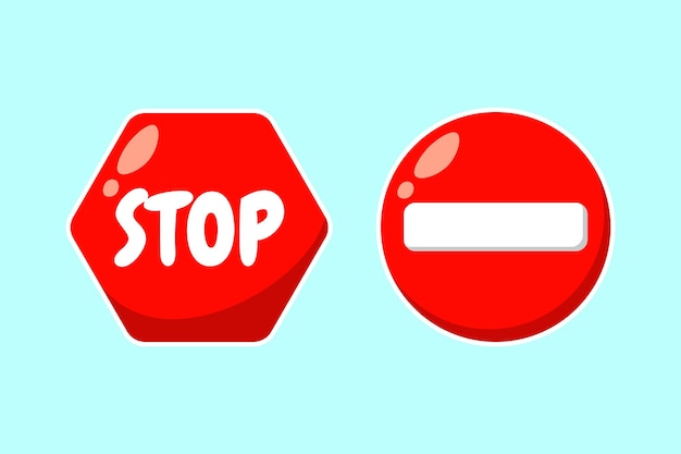 Red stop sign cartoon design