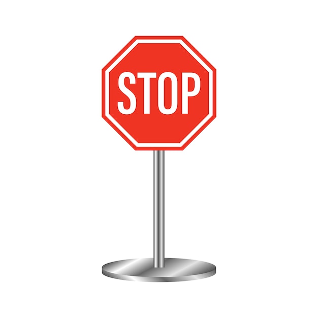 Red Stop Sign Movement restriction The stop sign for traffic Stop the car Vector illustration