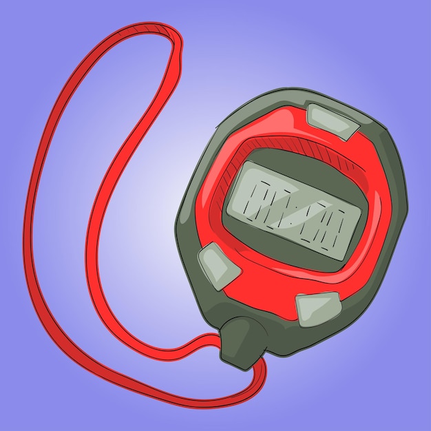 Vector red stopwatch