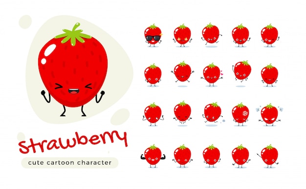 The red strawberry. isolated   illustration