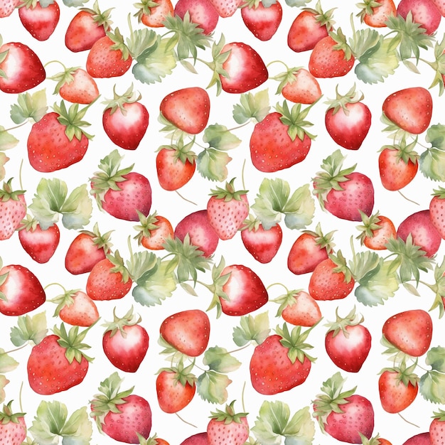 Red strawberry seamless pattern vector