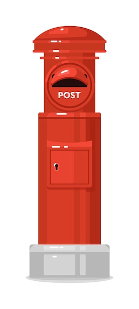 Red street english post box isolated