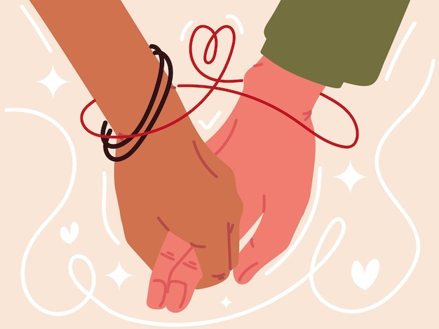 Vector red string of destiny related