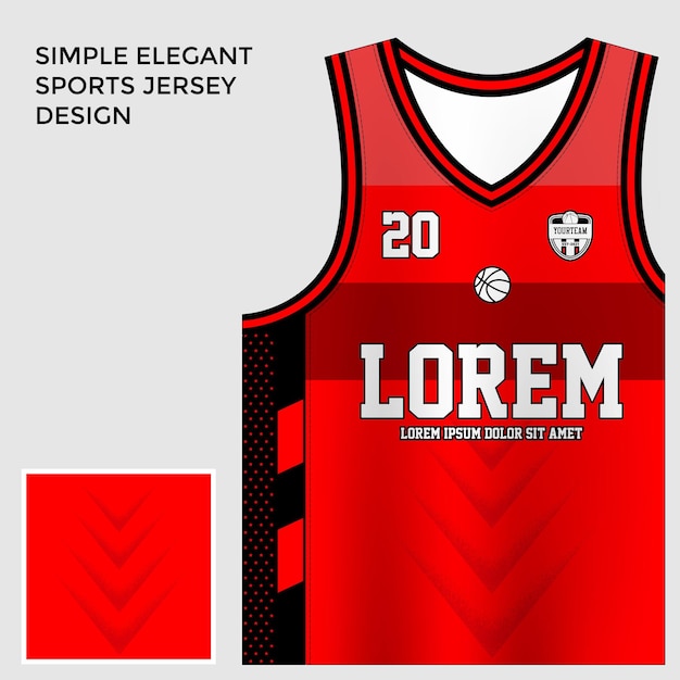 Vector red sublimation basketball jersey template 1