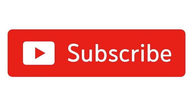 Vector red subscribe button with triangular play sign