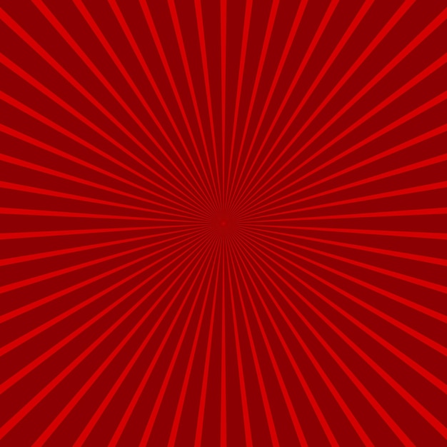 Red sunbeams background Vector illustration