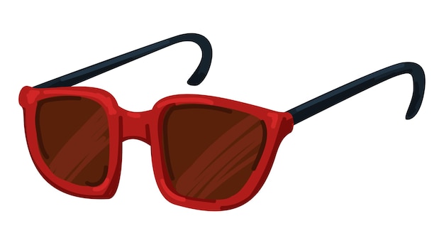 Vector red sunglasses, unisex model of eyewear for summer