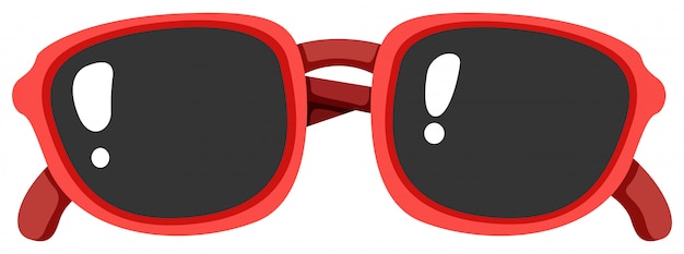Красные солнцезащитные очки на белом фоне