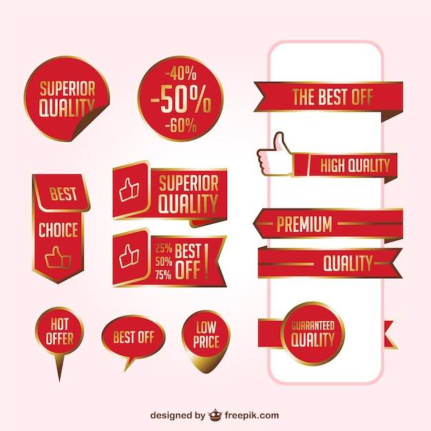 Vector red super quality stickers