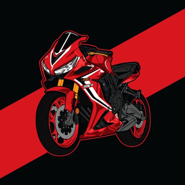 Vector red superbike japanse vector design tekening