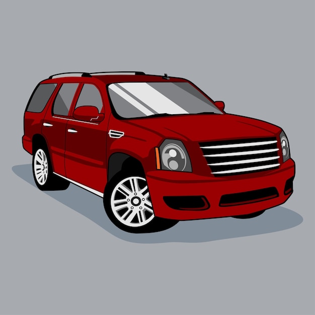 red SUV Car illustration in vector. Transportation. Vehicle